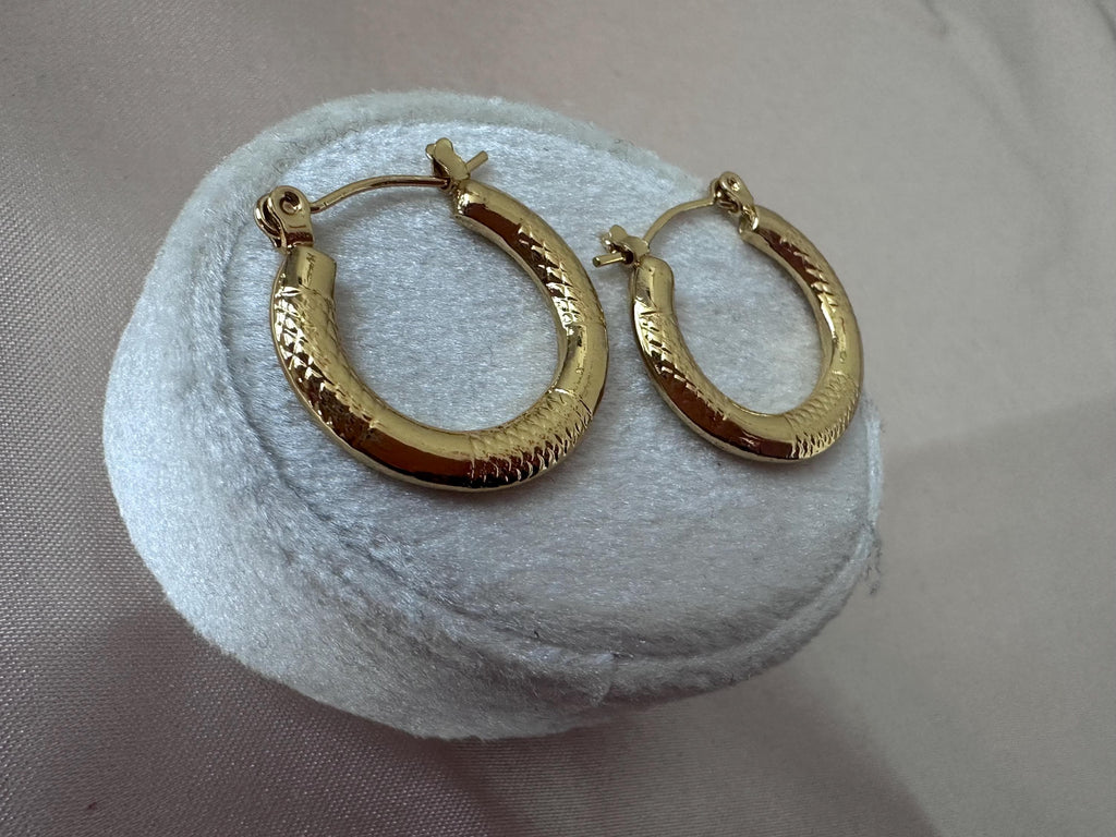 Textured Gold Hoop Earrings, Chunky Round Hoops, Classic Statement Earrings, Tarnish Resistant Stainless Steel