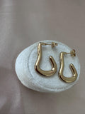 Gold Teardrop Hoop Earrings, Chunky Stainless Steel, Tarnish Resistant