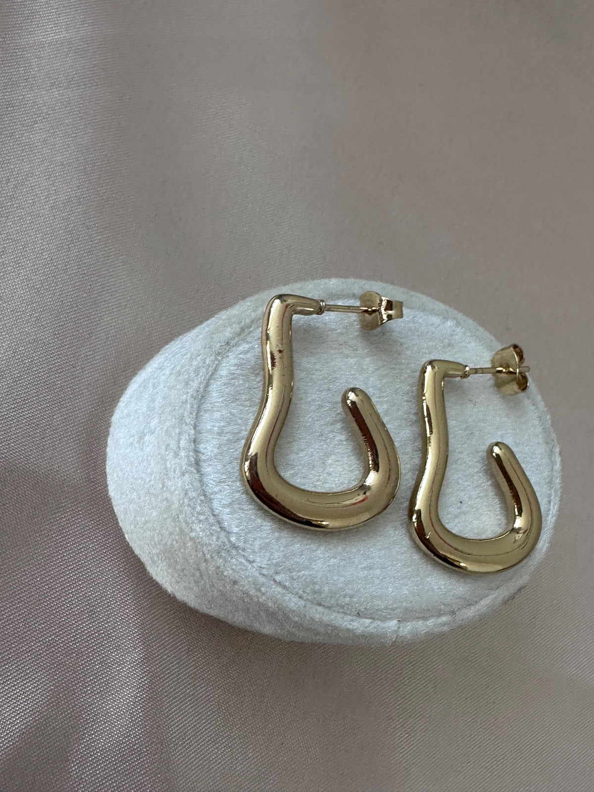 Gold Teardrop Hoop Earrings, Chunky Stainless Steel, Tarnish Resistant