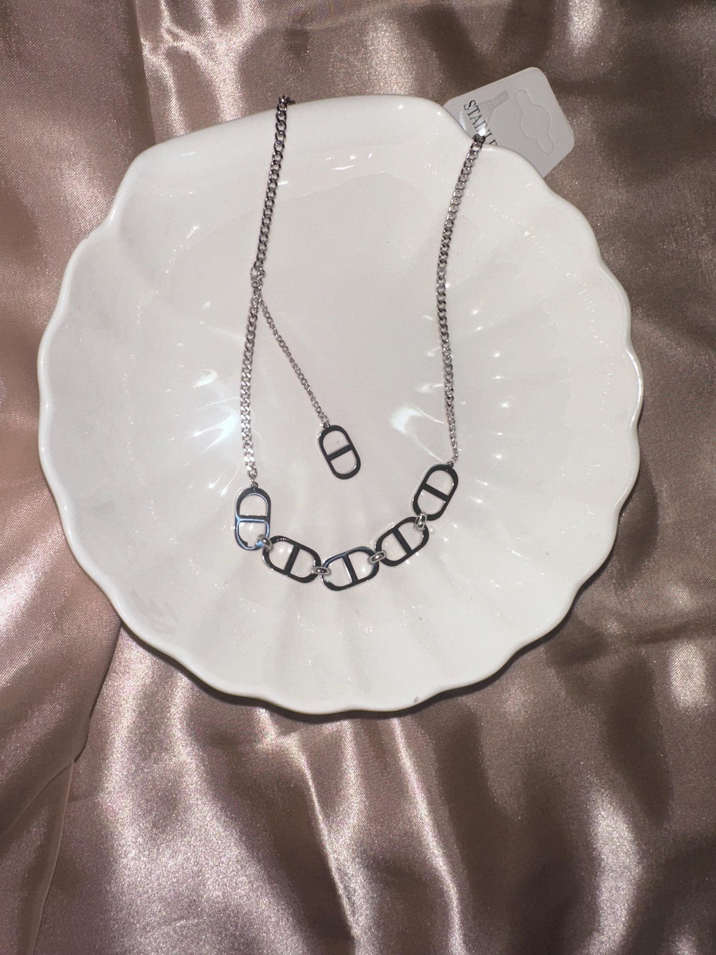 Modern Link Chain Necklace – Silver Stainless Steel
