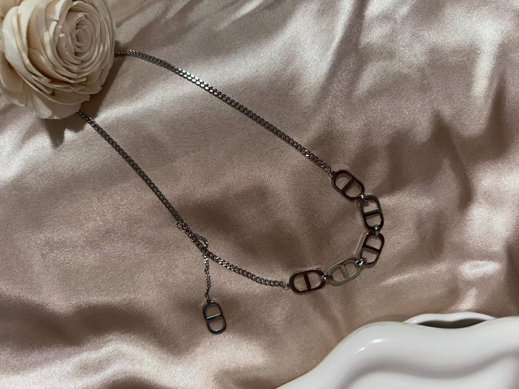 Modern Link Chain Necklace – Silver Stainless Steel