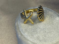 18K Gold Plated Starfish & Seashell Ring • Adjustable Stainless Steel Ring • Ocean Inspired Statement Jewelry