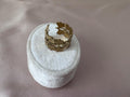 Gold Leaf Cut-Out Adjustable Statement Ring | Botanical Open Band Ring | Luxury Stainless Steel Jewelry