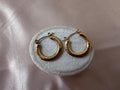 Textured Gold Hoop Earrings, Chunky Round Hoops, Classic Statement Earrings, Tarnish Resistant Stainless Steel