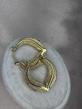 Gold Leaf Hoop Earrings – Stainless Steel Vintage Inspired Statement Jewelry