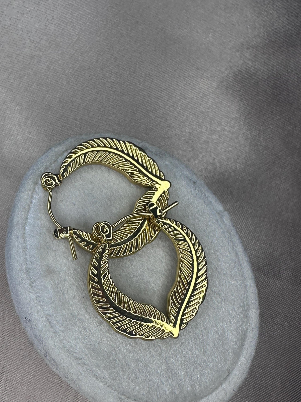 Gold Leaf Hoop Earrings – Stainless Steel Vintage Inspired Statement Jewelry