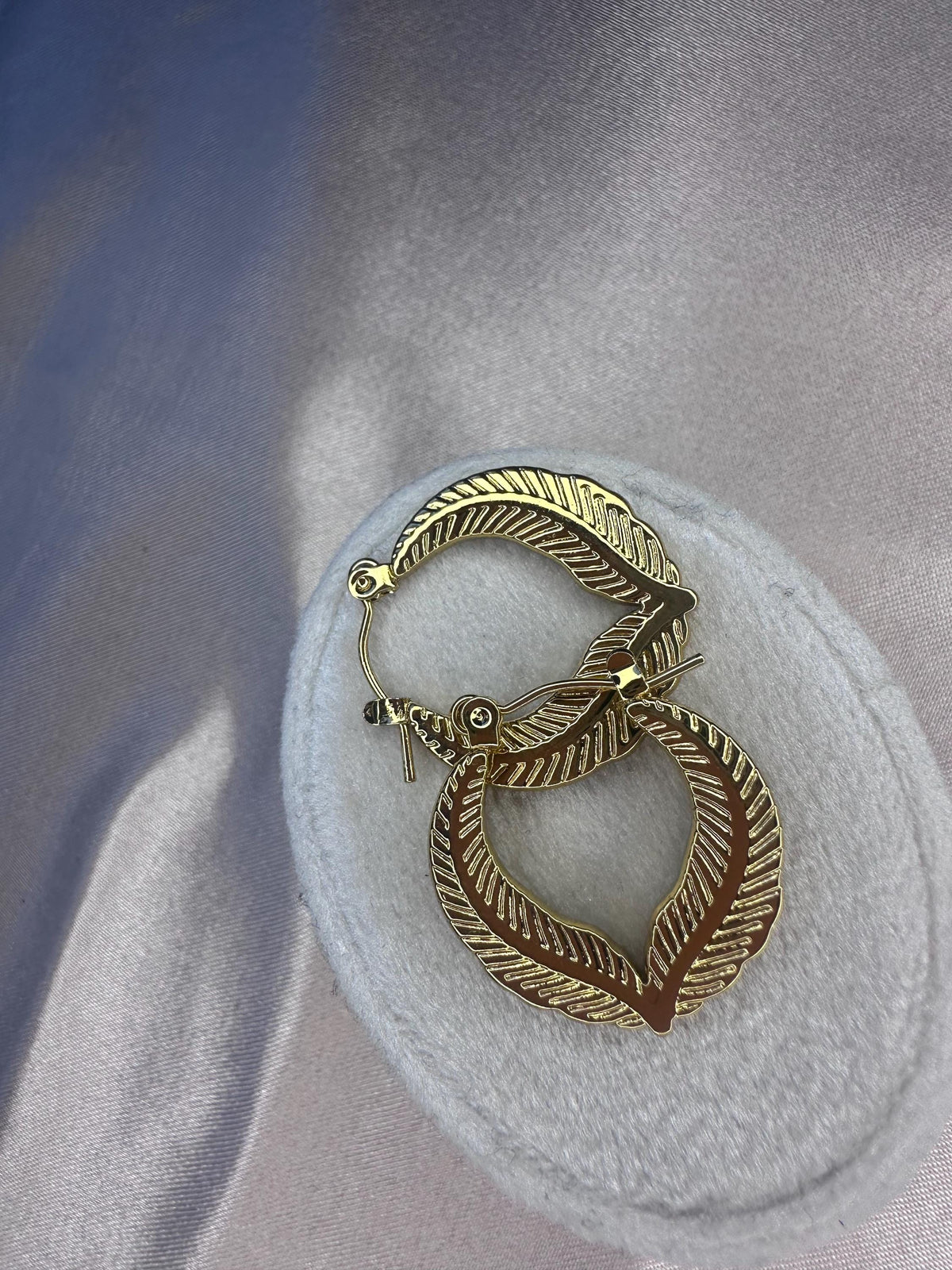 Gold Leaf Hoop Earrings – Stainless Steel Vintage Inspired Statement Jewelry