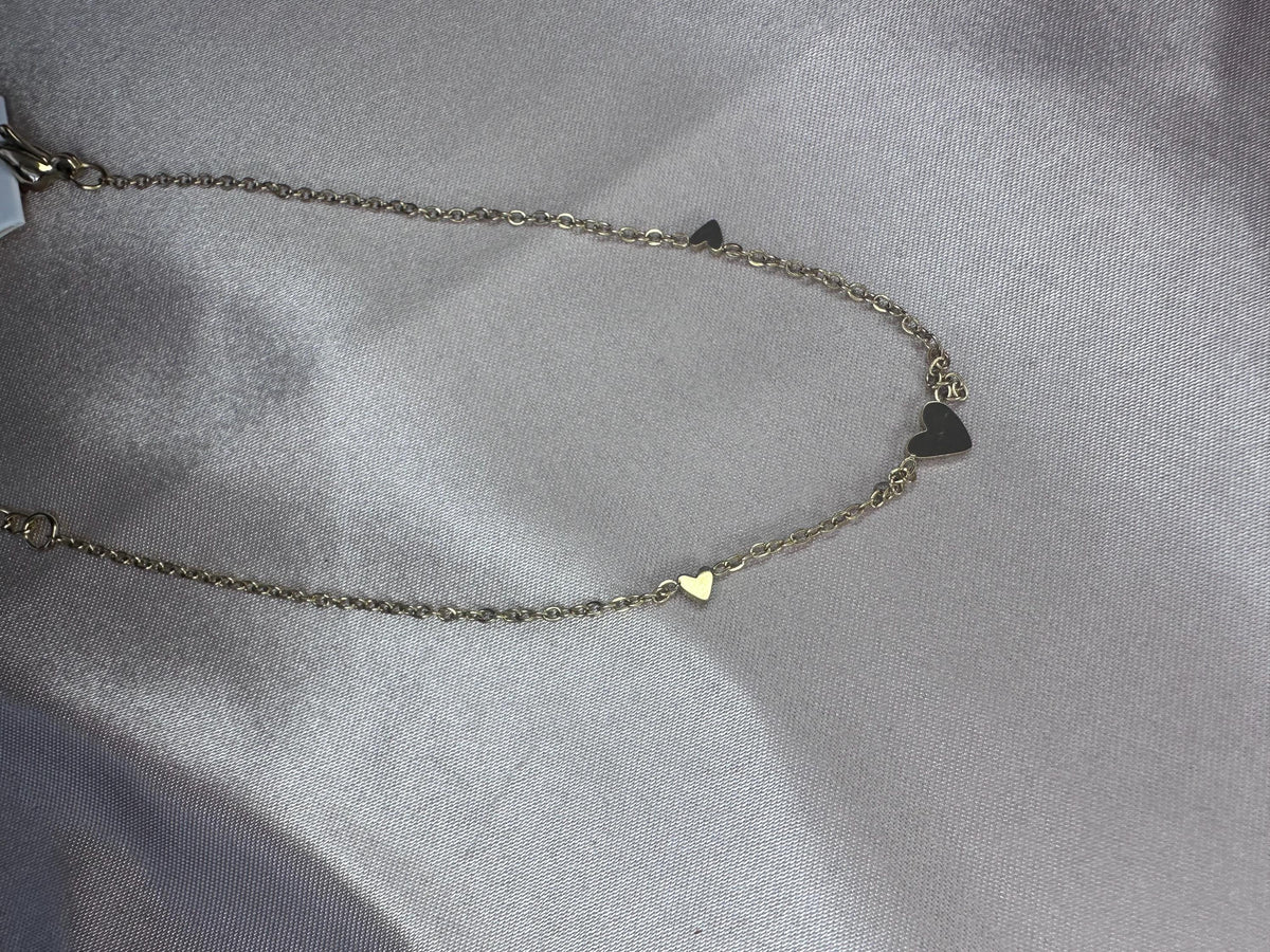 Gold Heart Bracelet – Dainty Stainless Steel Chain, Minimalist Romantic Jewelry
