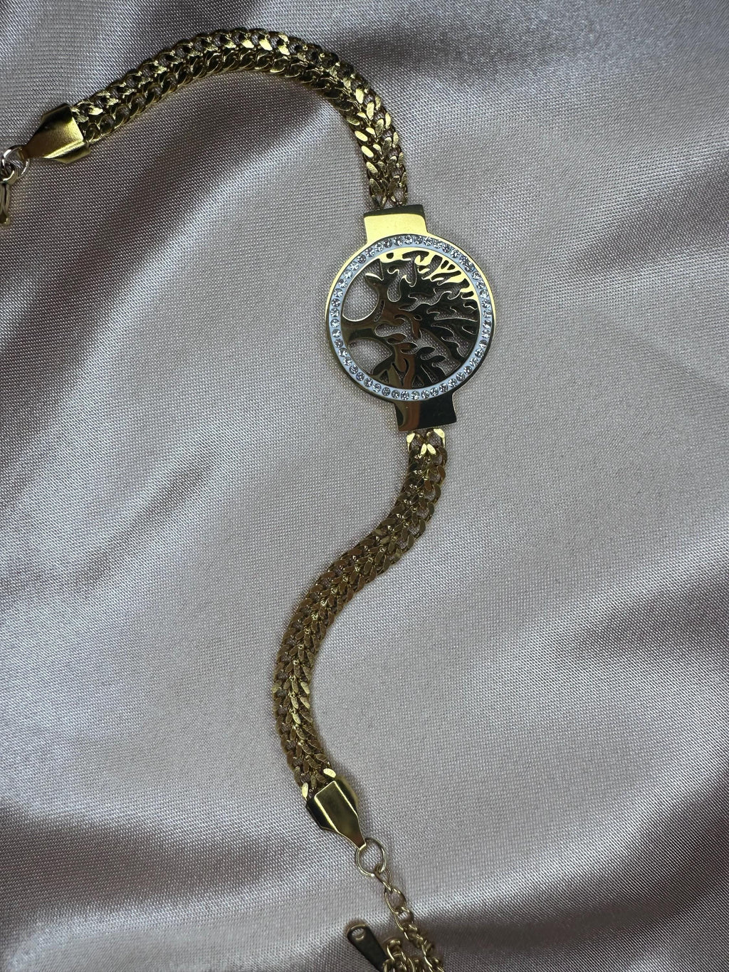 18K Gold Plated Tree of Life Bracelet – Stainless Steel Adjustable Nature Jewelry