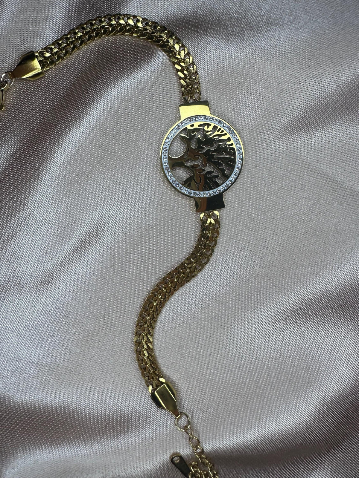 18K Gold Plated Tree of Life Bracelet – Stainless Steel Adjustable Nature Jewelry