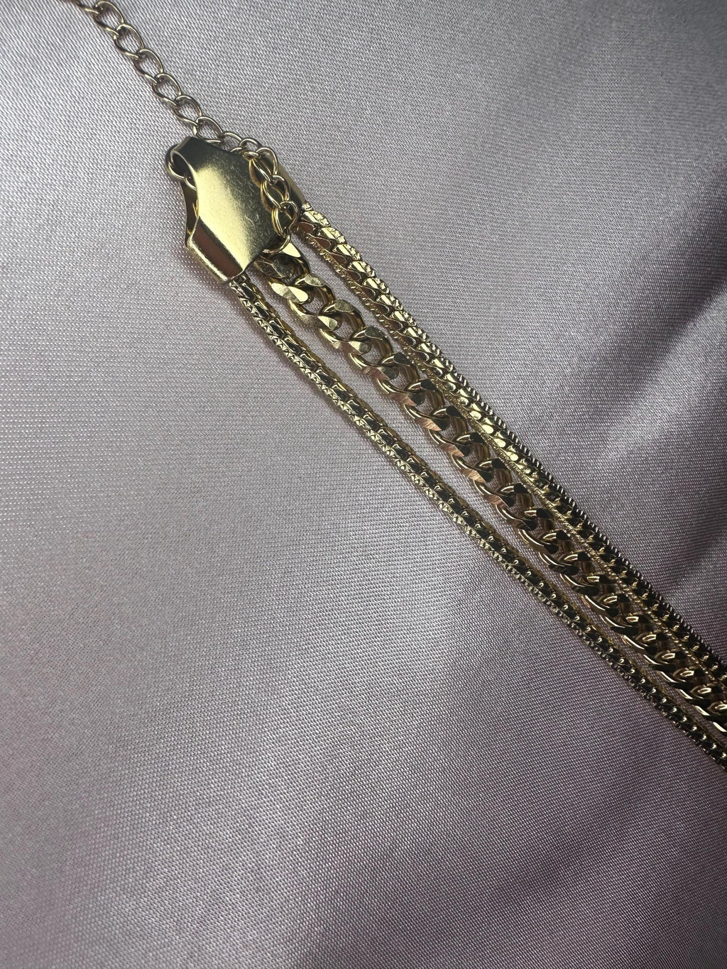 18K Gold Plated Layered Chain Bracelet – Stainless Steel Statement Jewelry