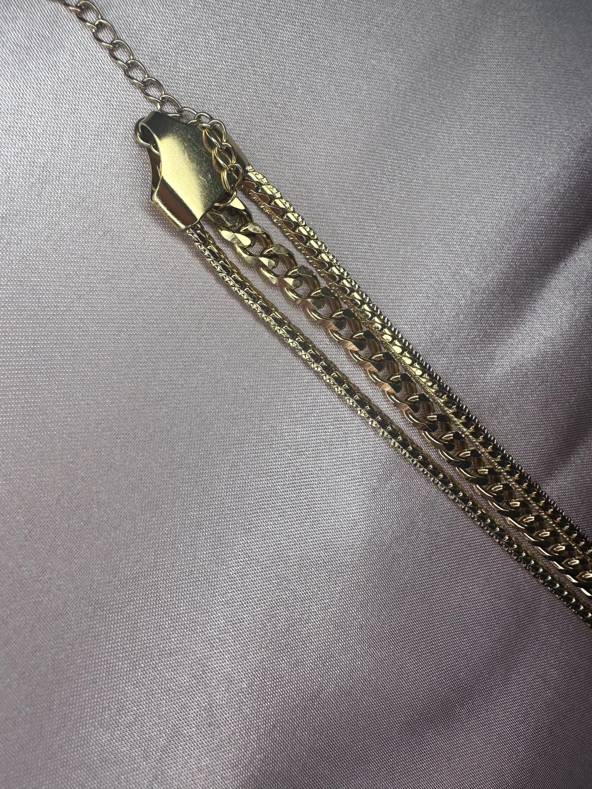 18K Gold Plated Layered Chain Bracelet – Stainless Steel Statement Jewelry