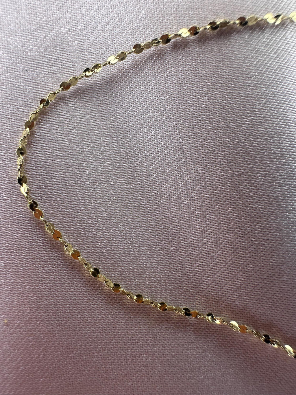 18K Gold Plated Sequin Disc Necklace – Minimalist Stainless Steel Chain