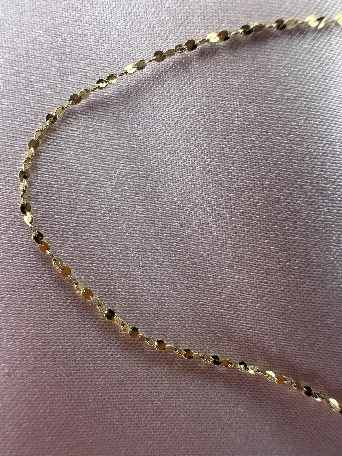 18K Gold Plated Sequin Disc Necklace – Minimalist Stainless Steel Chain