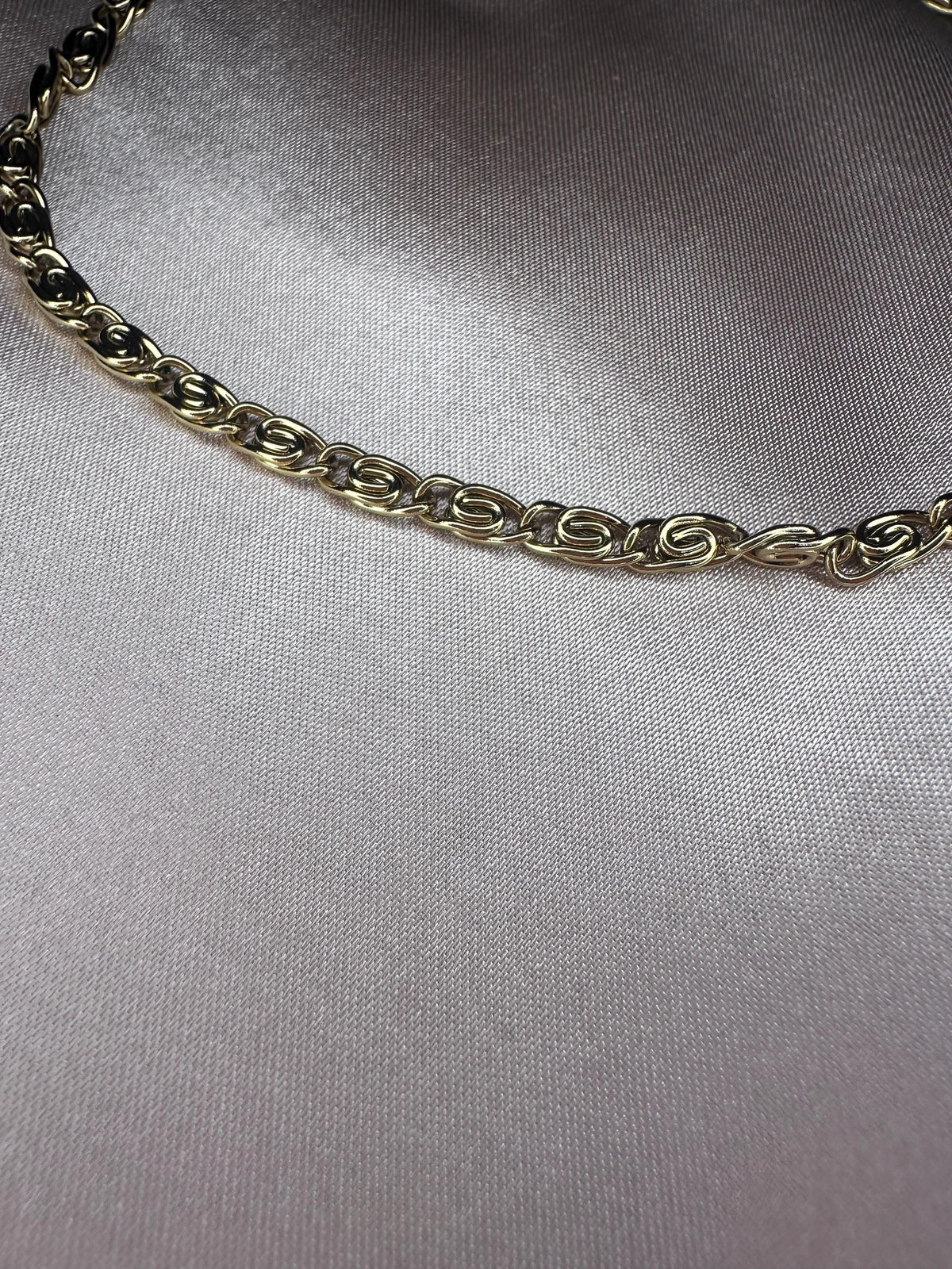 18K Gold Plated Byzantine Chain Necklace – Stainless Steel King Chain – Minimalist Statement Jewelry