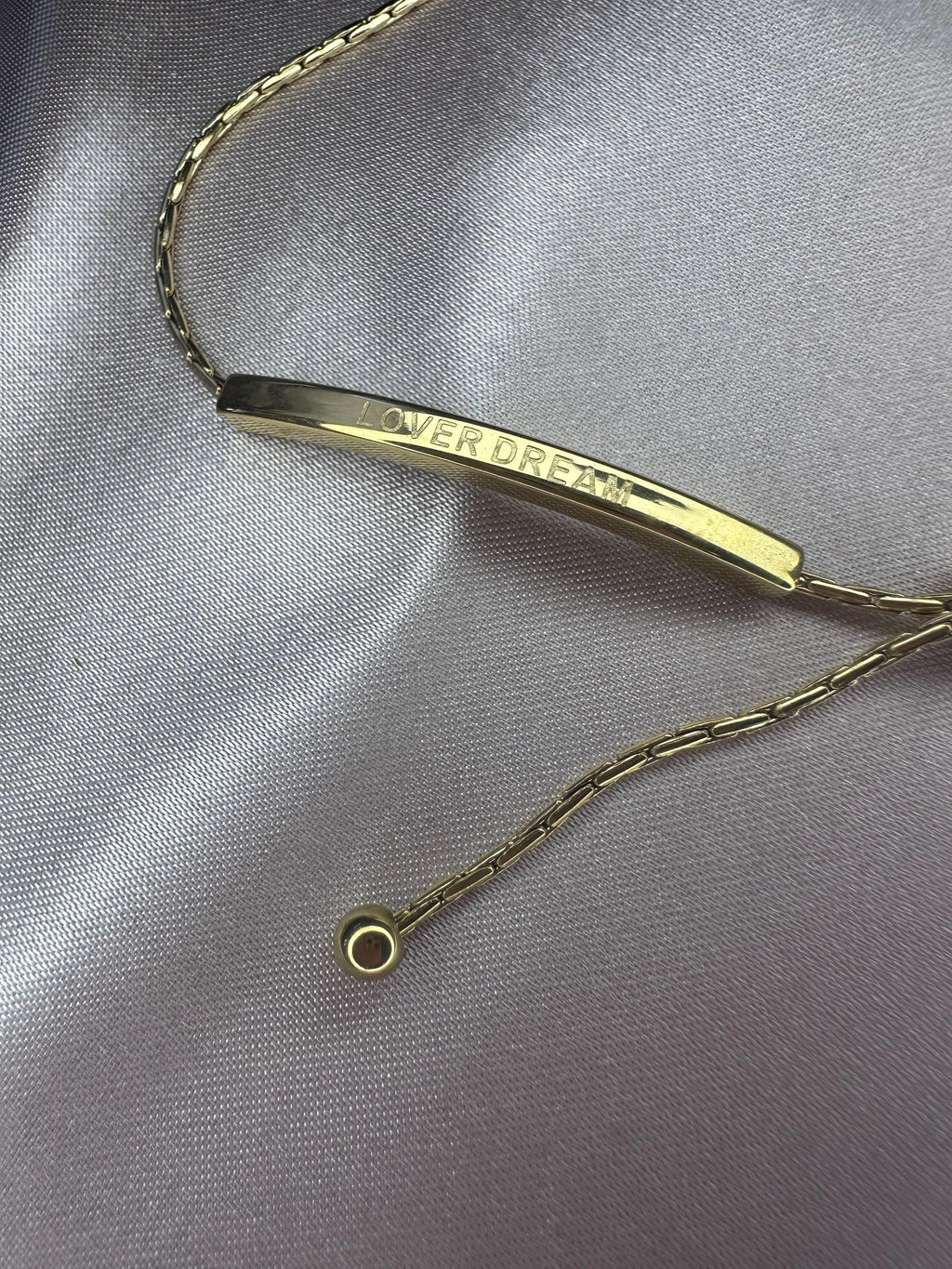 Gold Bar Bracelet – Engraved “LOVE DREAM” Stainless Steel Adjustable Jewelry