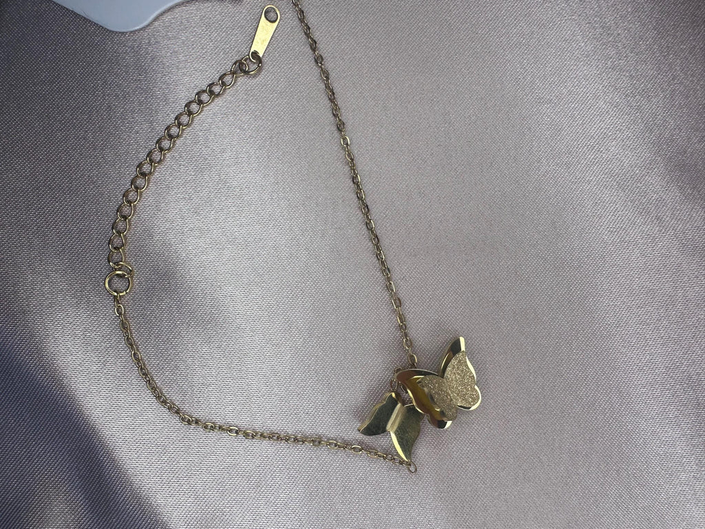 Gold Butterfly Bracelet – Stainless Steel Dainty Tarnish Resistant Adjustable Jewelry