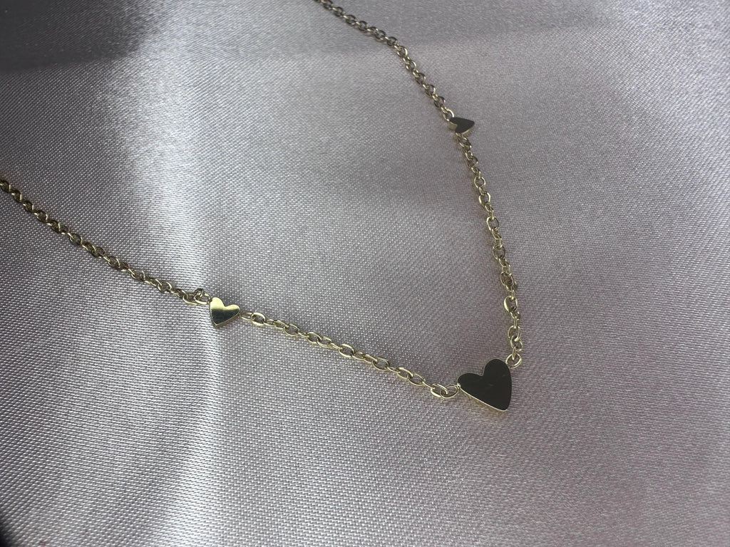 Gold Heart Bracelet – Dainty Stainless Steel Chain, Minimalist Romantic Jewelry
