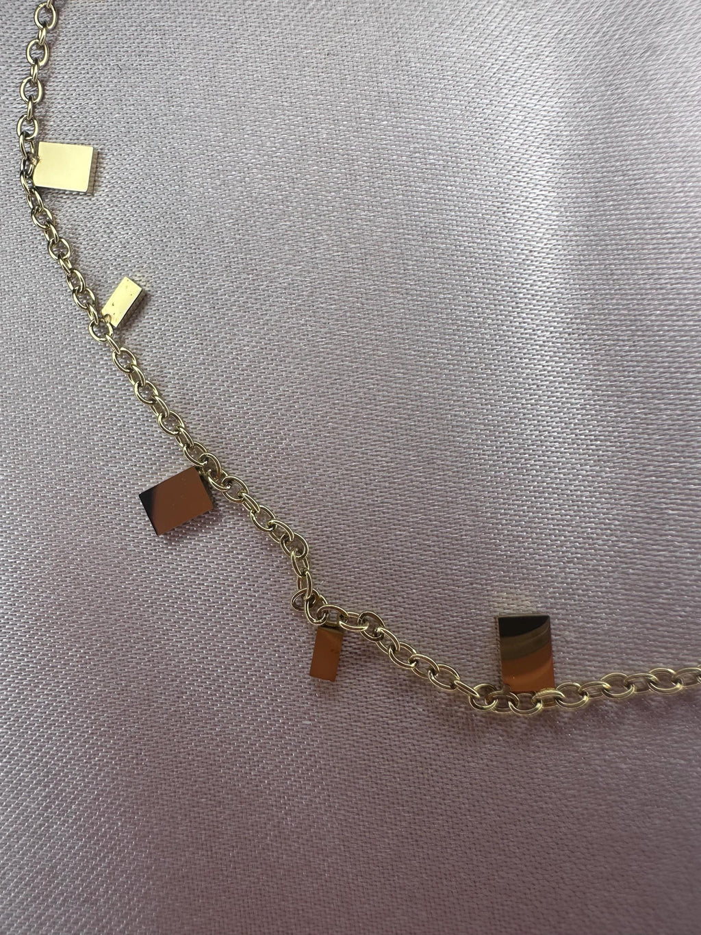 18K Gold Plated Anklet – Dainty Geometric Square Charm Bracelet