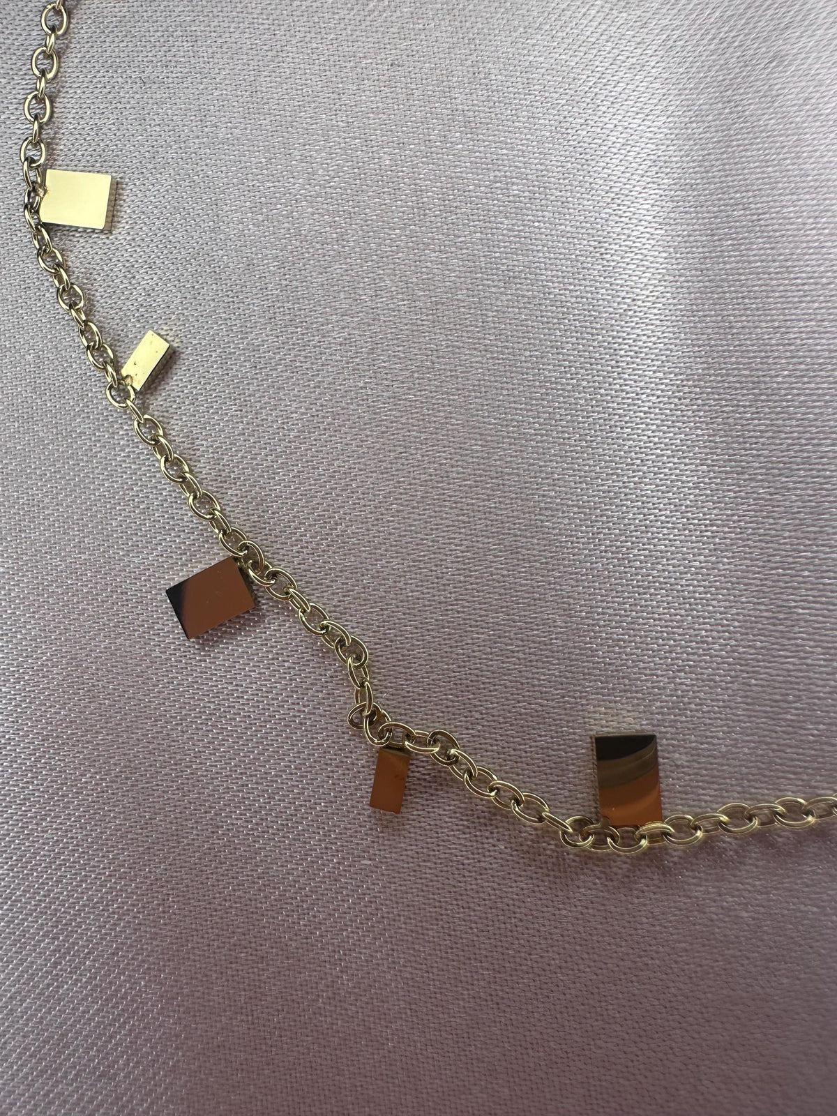 18K Gold Plated Anklet – Dainty Geometric Square Charm Bracelet