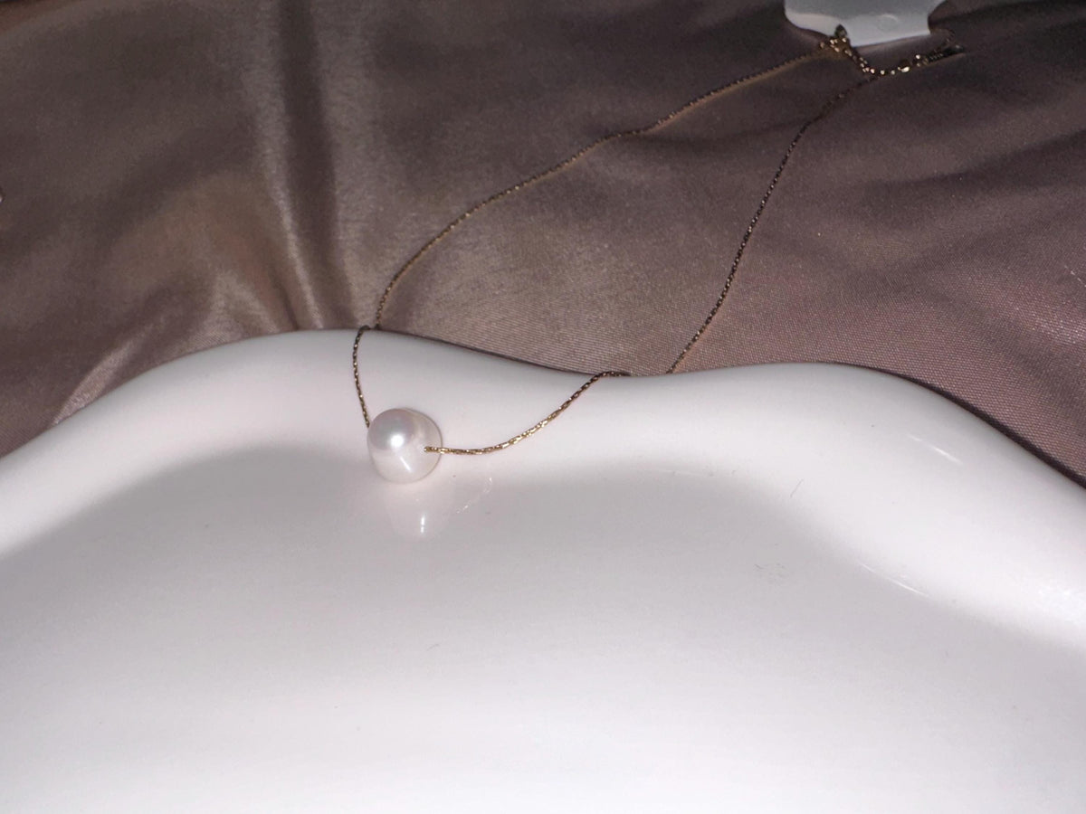18K Gold Plated Pearl Necklace – Minimalist Pendant Jewelry – Everyday Elegant Chain