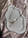 18K Gold Plated Butterfly Necklace – Herringbone Chain, Dainty Pendant
