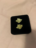 18K Gold Plated Leaf Stud Earrings | Minimalist Botanical Nature Jewelry