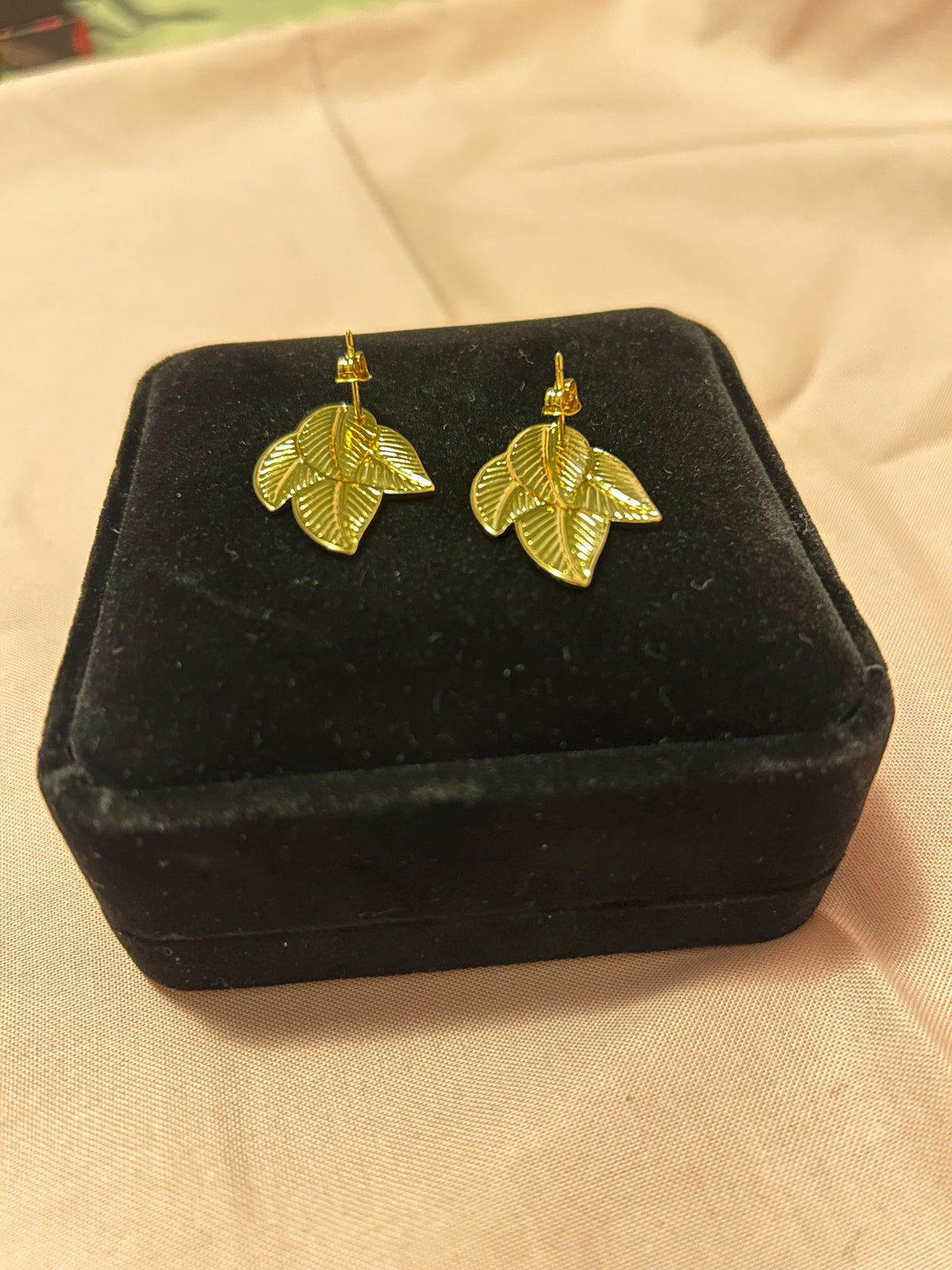 18K Gold Plated Leaf Stud Earrings | Minimalist Botanical Nature Jewelry