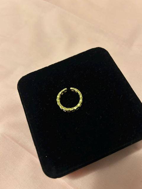 18K Gold Plated Rainbow Stone Ring | Adjustable Minimal Stacking Band