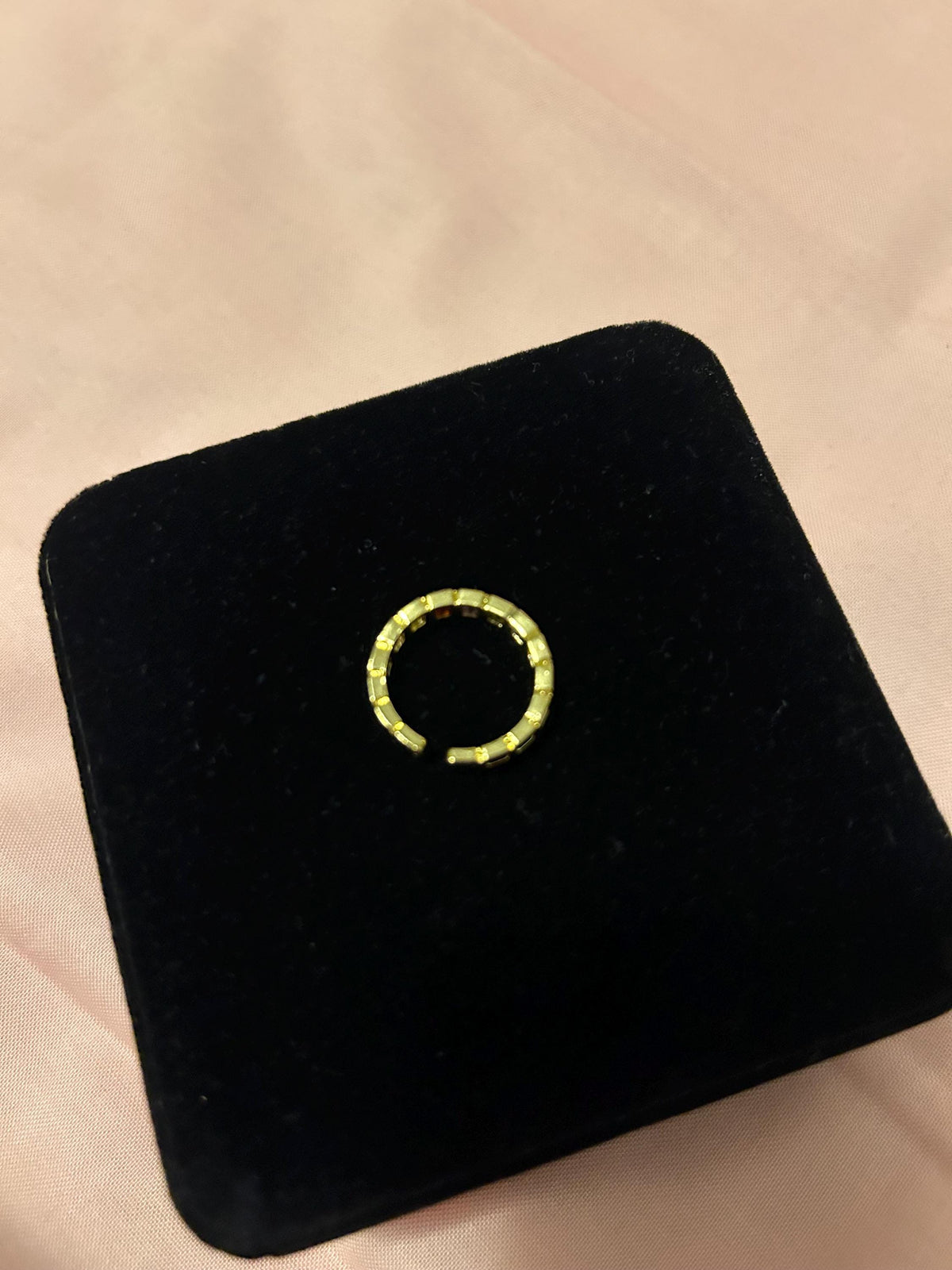 18K Gold Plated Rainbow Stone Ring | Adjustable Minimal Stacking Band