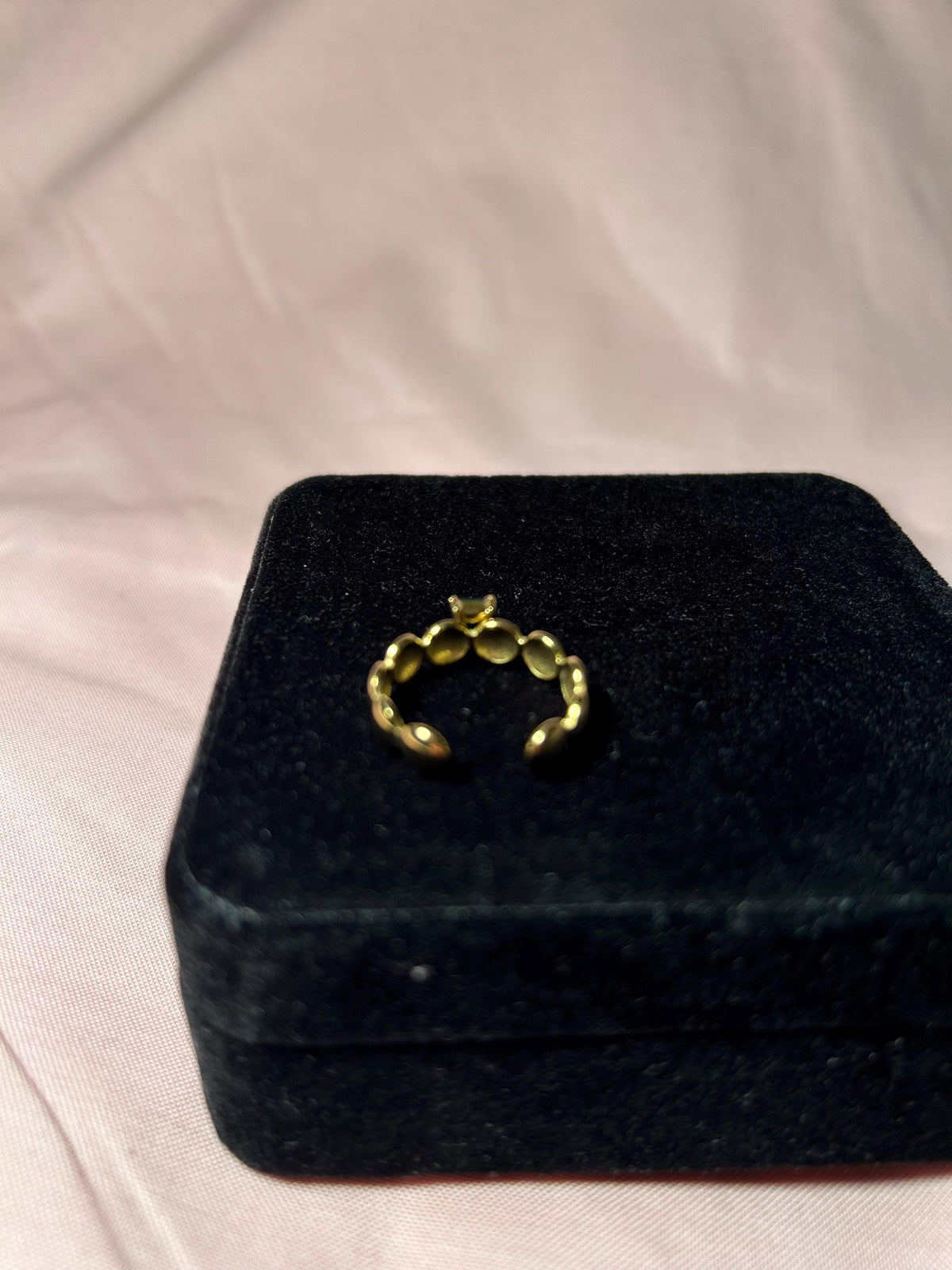 18K Gold Plated Emerald Ring – Stainless Steel Adjustable Statement Jewelry