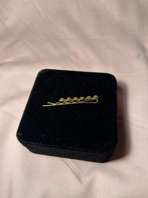 18K Gold Plated Beaded Hair Clip – Minimalist Stainless Steel Barrette Accessory