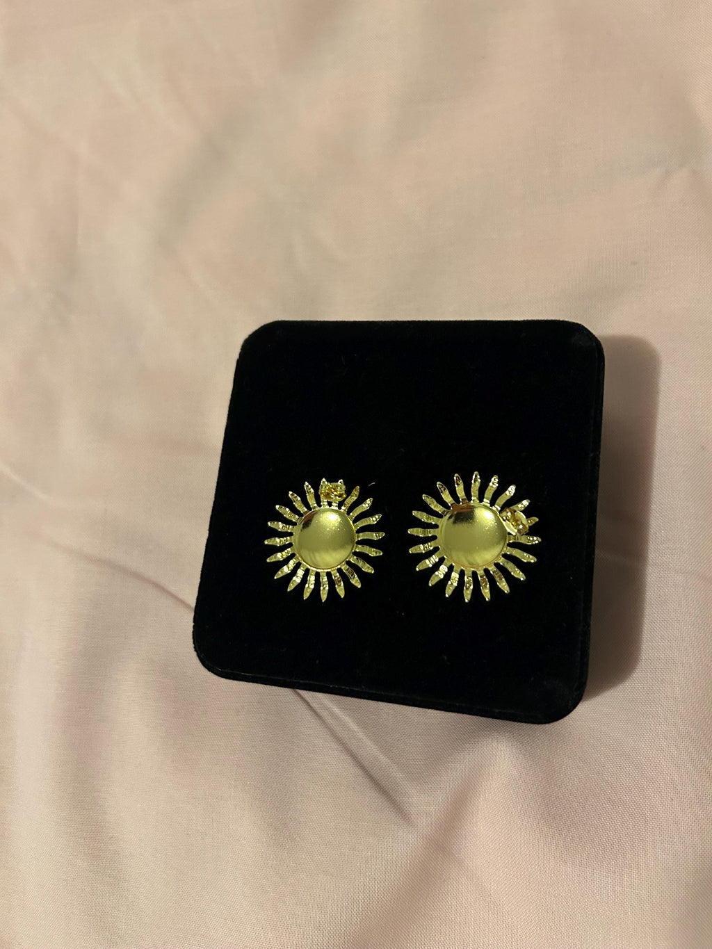 18K Gold Plated Sun Stud Earrings, Minimalist Celestial Jewelry, Lightweight Tarnish-Resistant Stainless Steel
