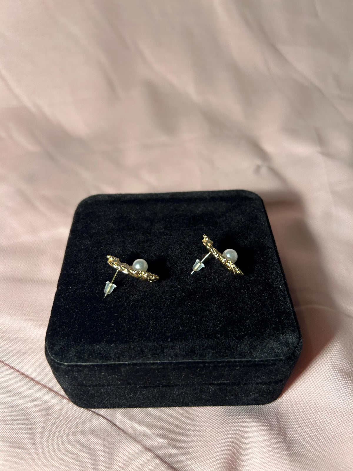 18K Gold Plated Oval Pearl Stud Earrings, Vintage Elegant Jewelry
