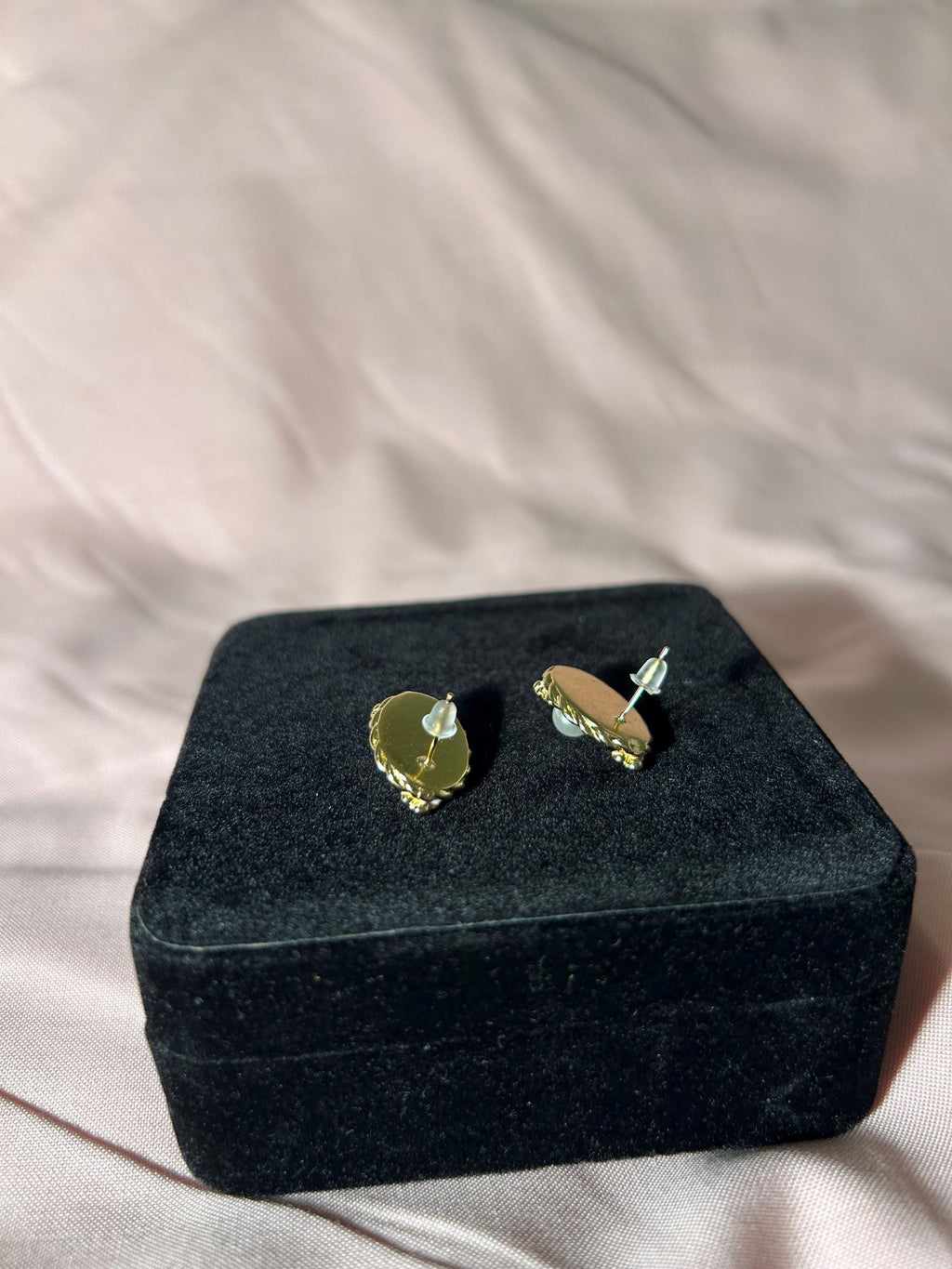 18K Gold Plated Oval Pearl Stud Earrings, Vintage Elegant Jewelry