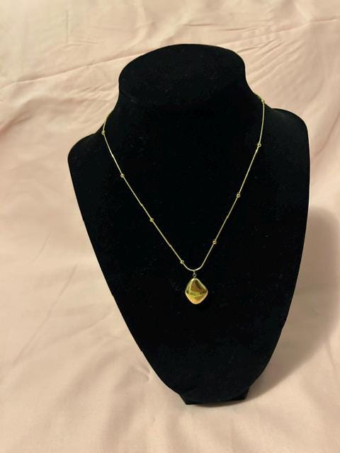 18K Gold Plated Pearl Pendant Necklace, Dainty Beaded Chain, Minimalist Style