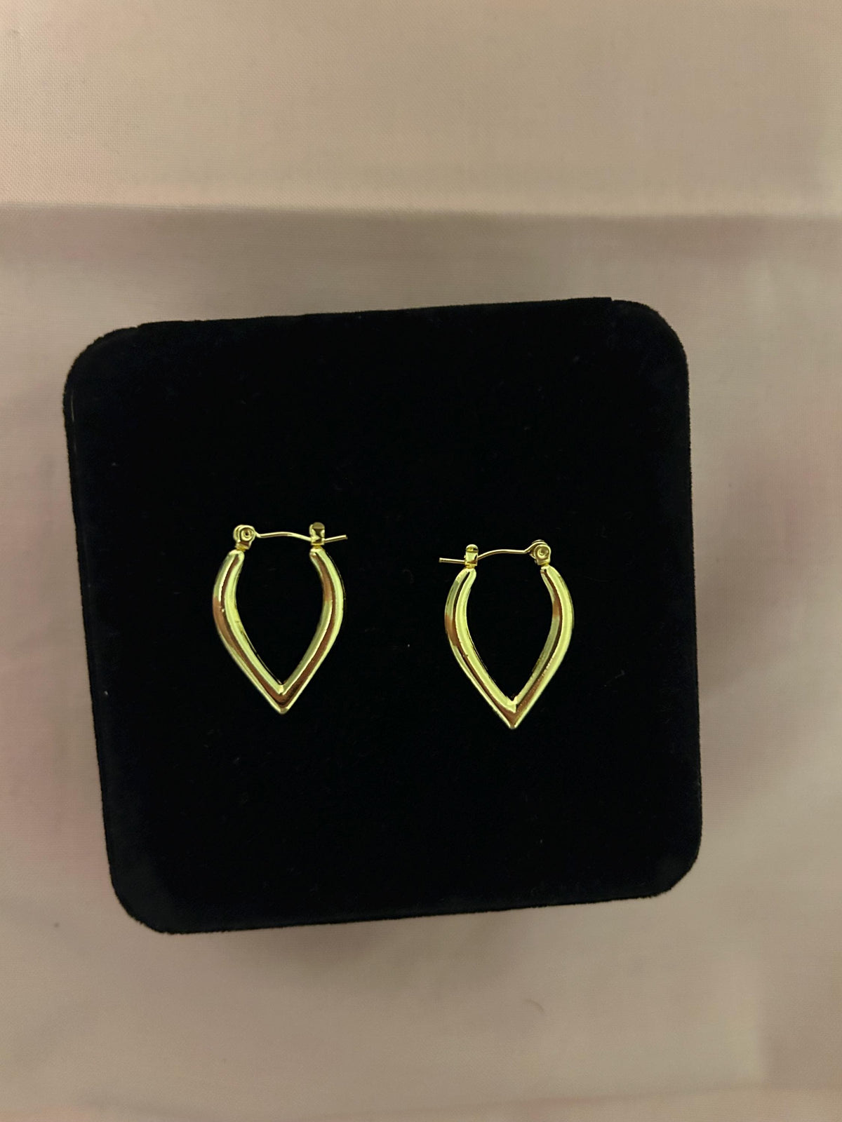 18K Gold Plated Teardrop Hoop Earrings | Minimalist Elongated Hoops