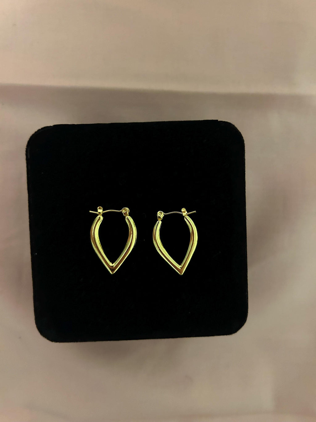 18K Gold Plated Teardrop Hoop Earrings | Minimalist Elongated Hoops
