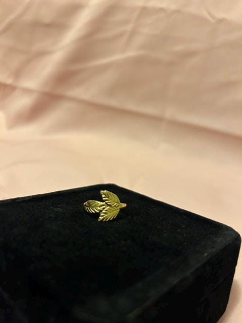 18K Gold Plated Leaf Ring | Adjustable Nature Wrap Band, Minimalist Style