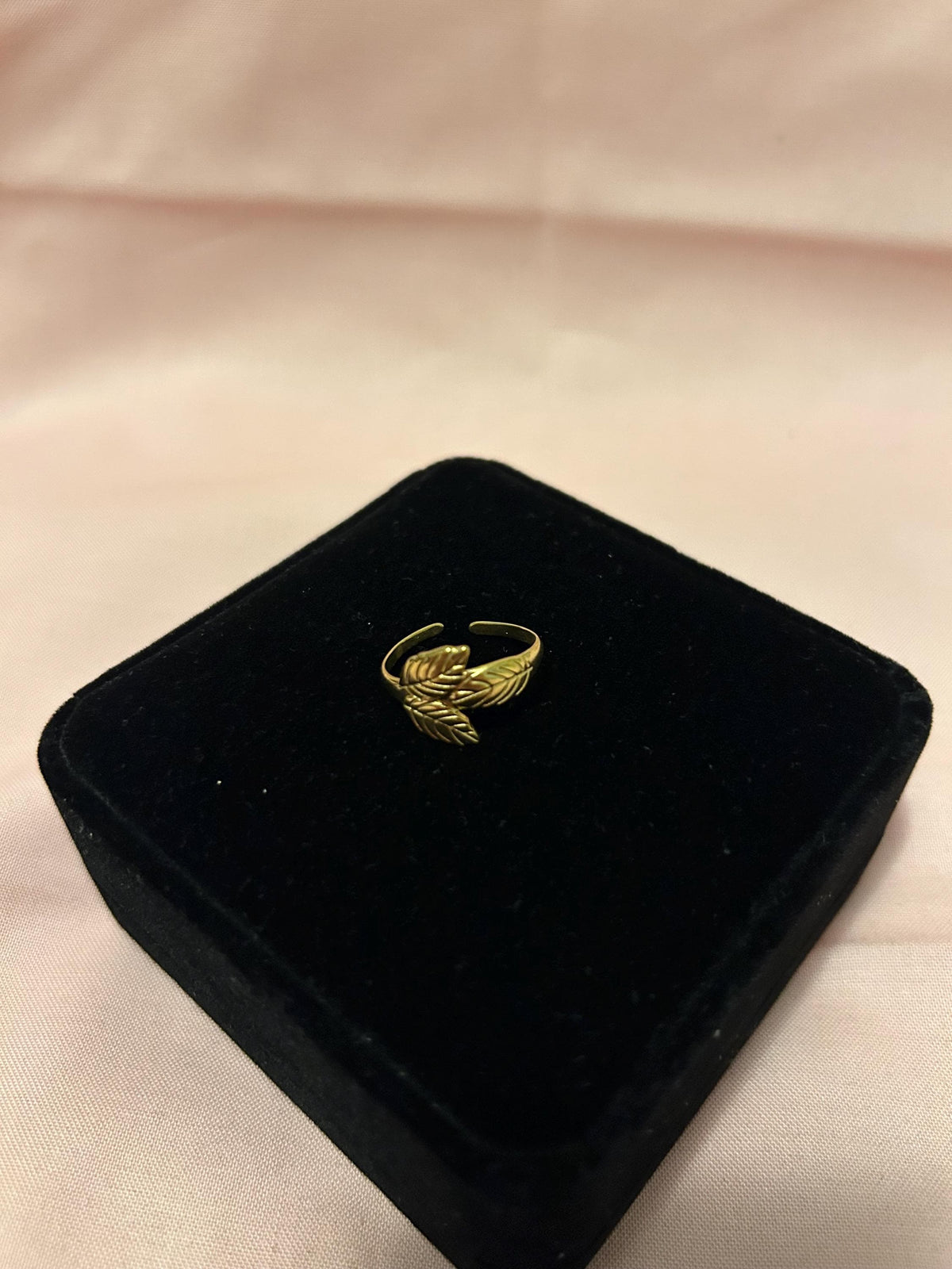 18K Gold Plated Leaf Ring | Adjustable Nature Wrap Band, Minimalist Style