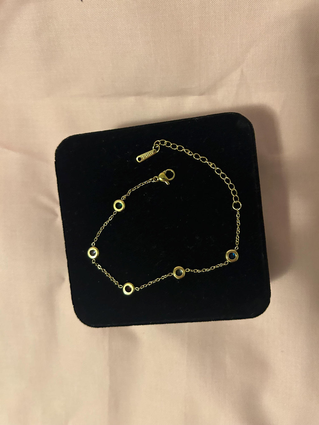 18K Gold Plated Dainty Evil Eye Bracelet, Adjustable Protection Chain Jewelry