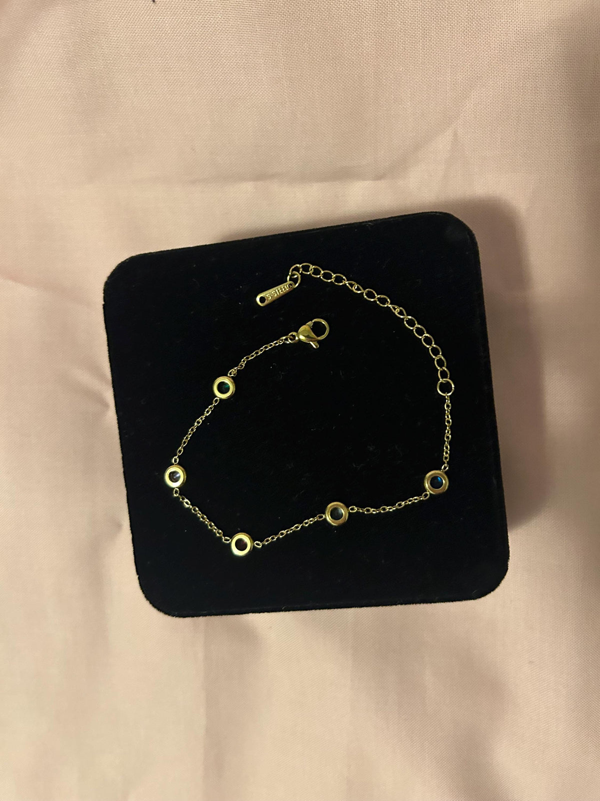 18K Gold Plated Dainty Evil Eye Bracelet, Adjustable Protection Chain Jewelry