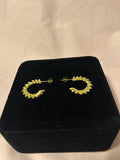 Textured 18K Gold Plated Hoop Earrings – Twisted Minimalist Statement Jewelry