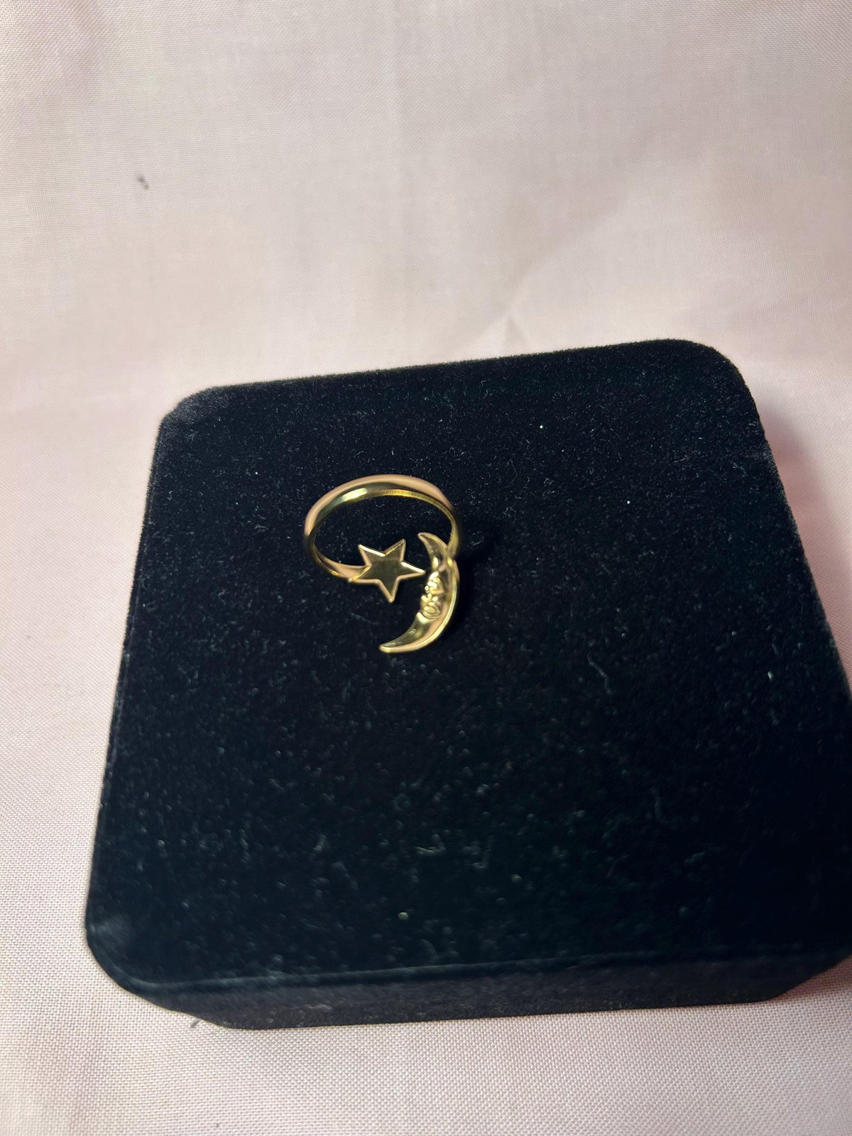 18K Gold Plated Moon Star Ring, Celestial Adjustable Open Ring, Minimalist Astrology Jewelry