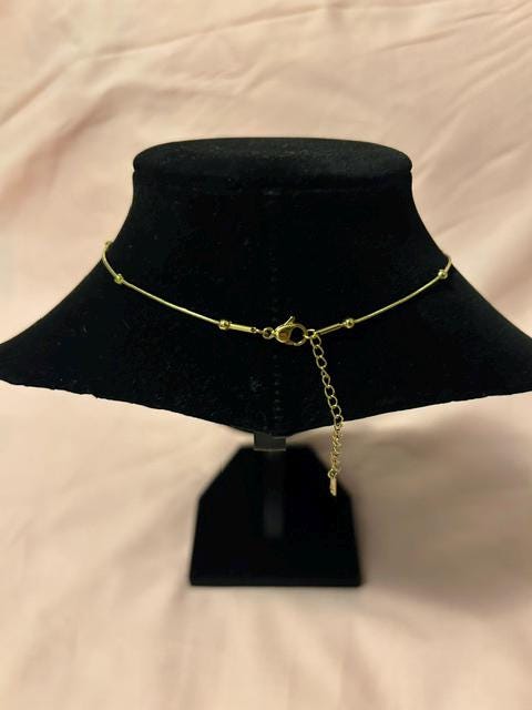 18K Gold Plated Pearl Pendant Necklace, Dainty Beaded Chain, Minimalist Style