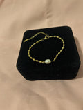18K Gold Plated Pearl Bracelet – Minimalist Beaded Chain, Stainless Steel Adjustable
