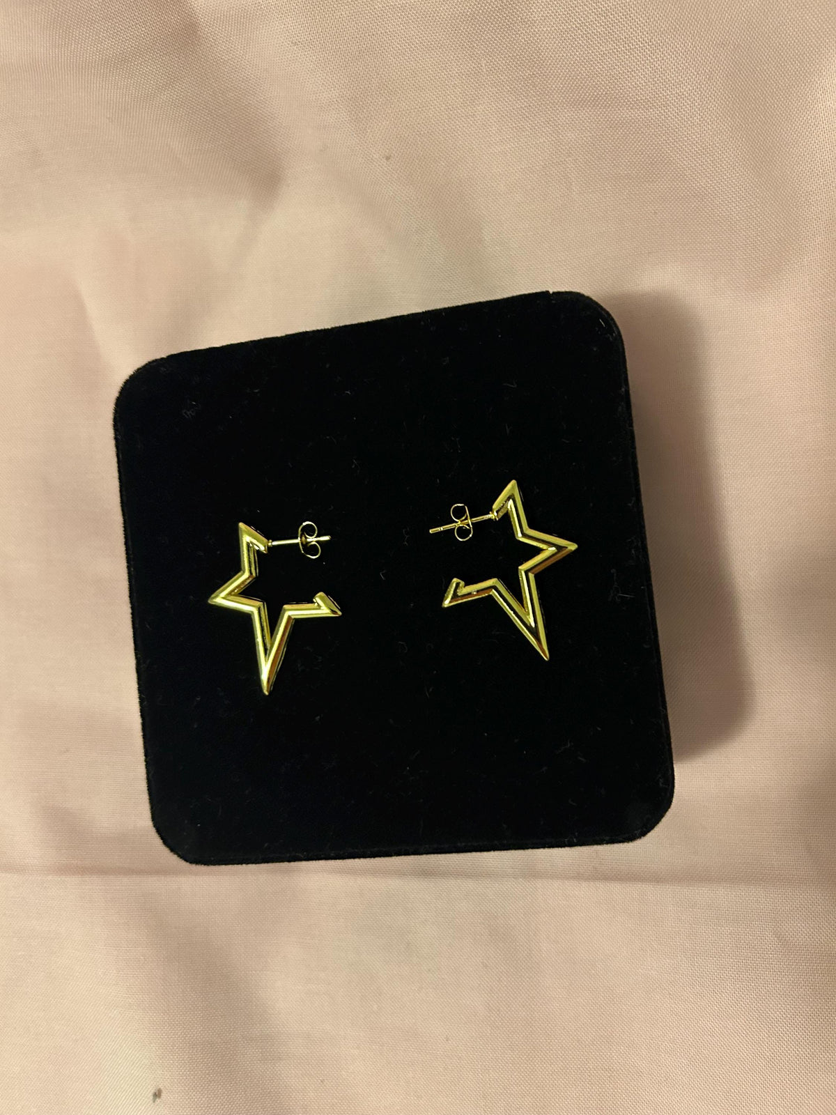 18K Gold Plated Star Hoop Earrings, Minimalist Stainless Steel Jewelry