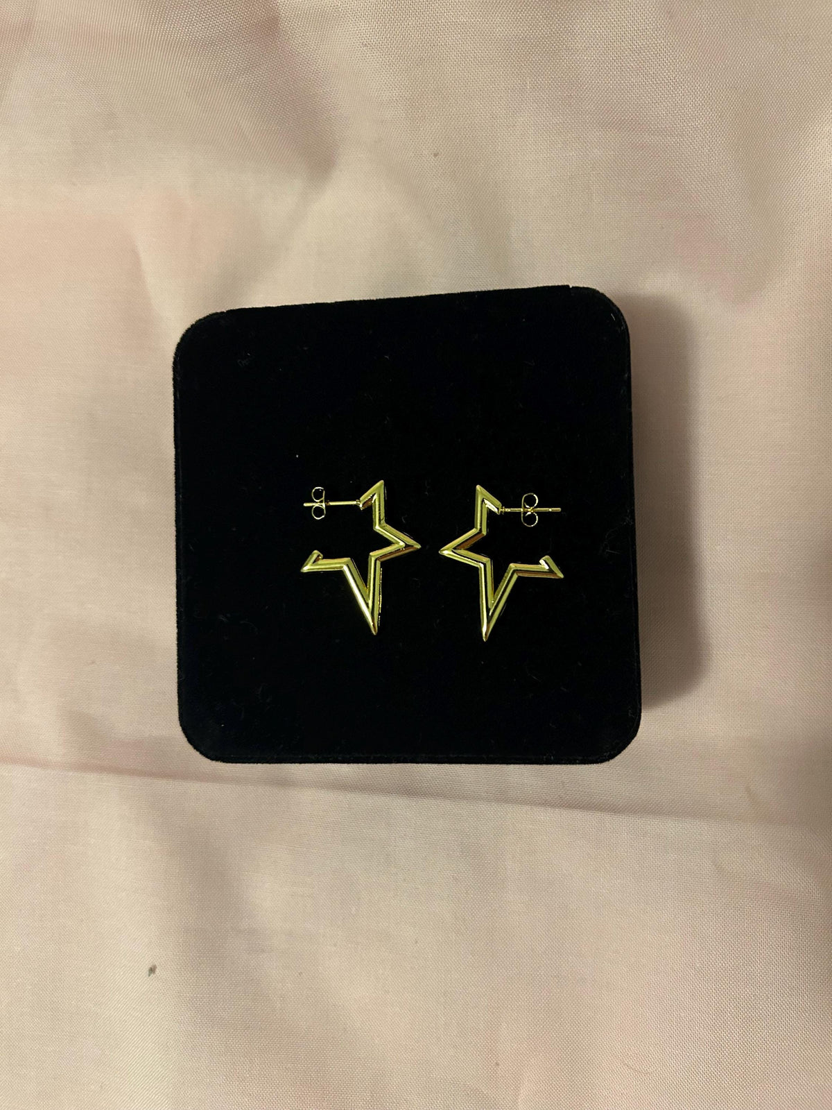 18K Gold Plated Star Hoop Earrings, Minimalist Stainless Steel Jewelry