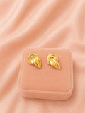 18K Gold Plated Abstract Sculptural Stud Earrings – Tarnish Resistant Stainless Steel