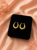 18K Gold Plated Chunky Hoop Earrings, Stainless Steel Huggie Hoops, Minimalist Everyday Jewelry